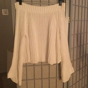 Off the shoulder, white sweater